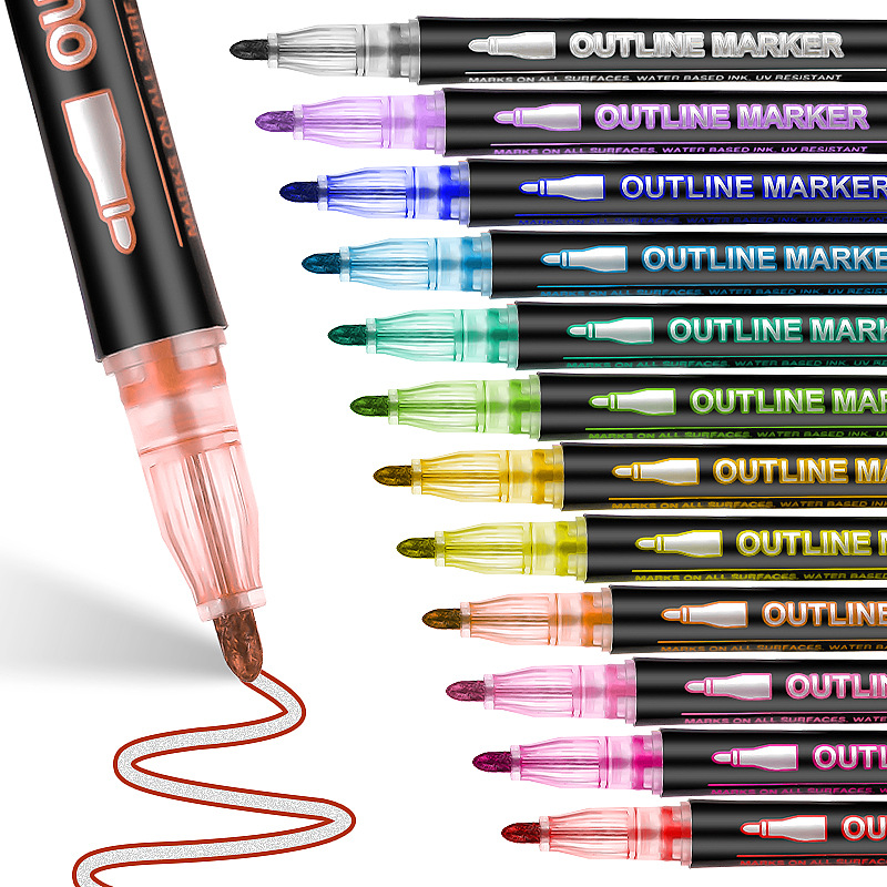 Highlighter Set Pastel - 8-60 Renkli Çift Çizgili Kontür Kalemi,