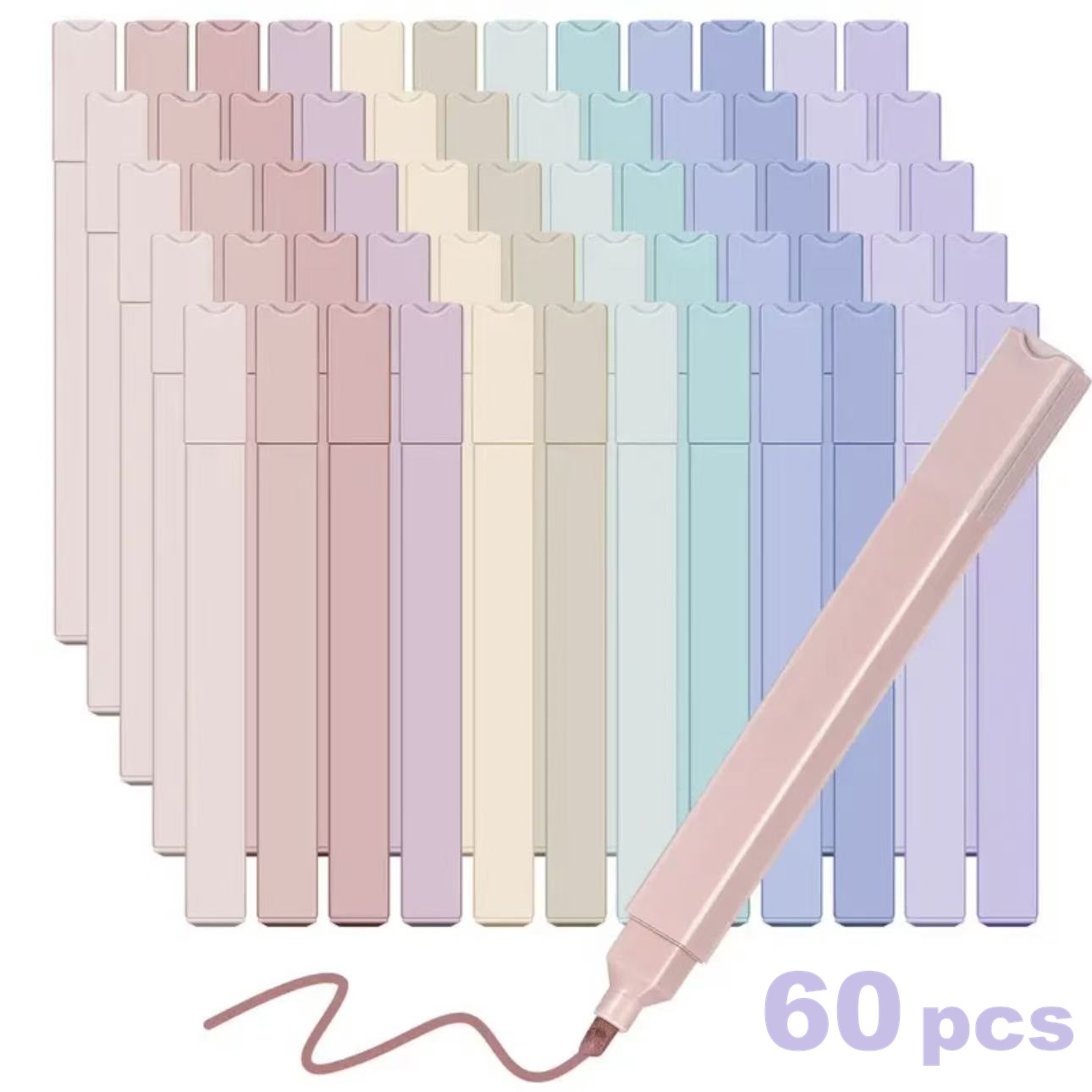 Highlighter Set Pastel - 12/60 adet Estetik Fosforlu Kalem Seti