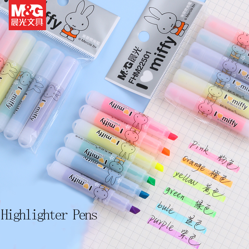 Highlighter Set Pastel - M&G Fosforlu Kalem Açılı Uçlu Tasarım