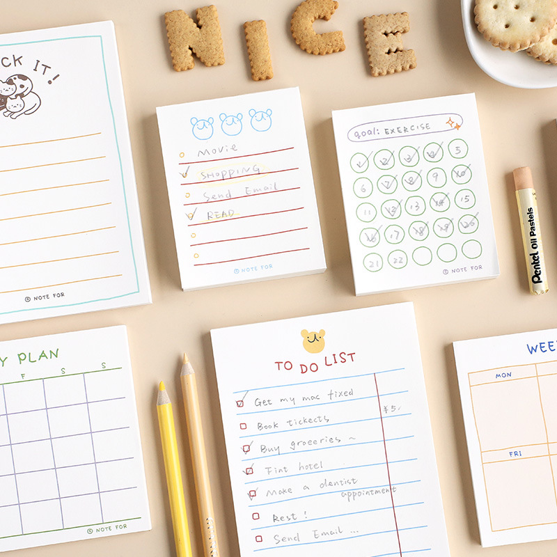 Office Stationery Supply List - 100 sayfa/50 sayfa Sevimli Plan Serisi