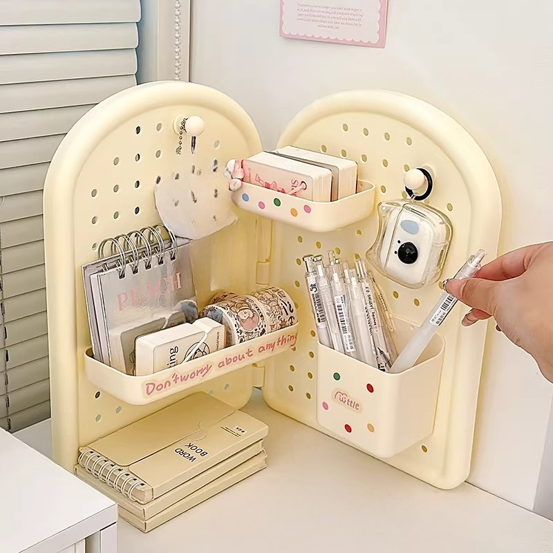 Ideal Stationery & Office Supply - Sevimli Katlanabilir Köşe Pegboard Masa Düzenleyici