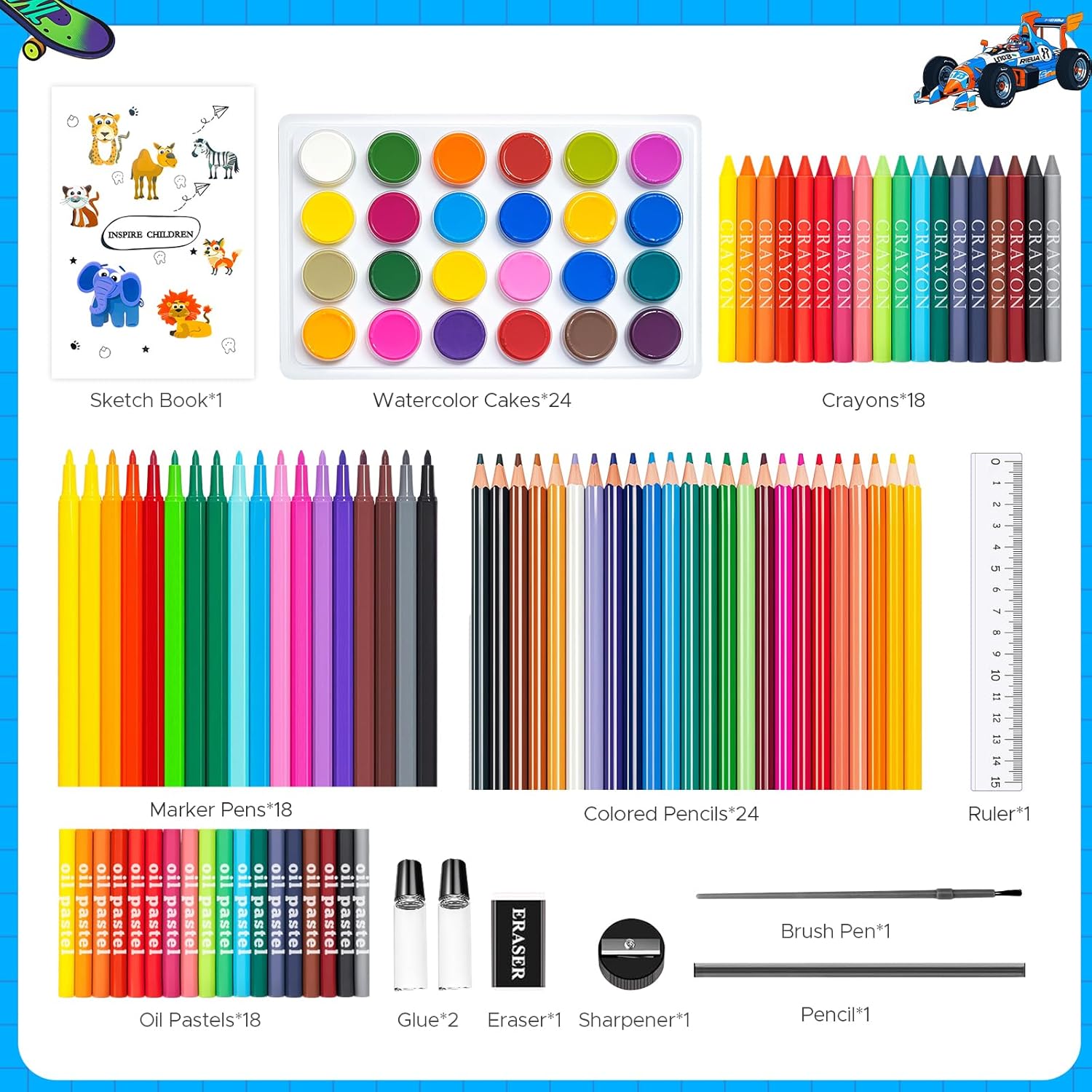 110 Parça Sanat ve El Sanatlar - Highlighter Set Pastel incelemesi ve fiyatı